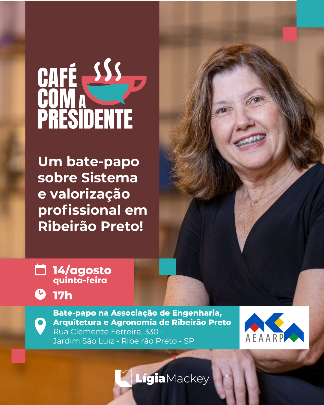 Café com a presidente CREA - Ligia Mackey