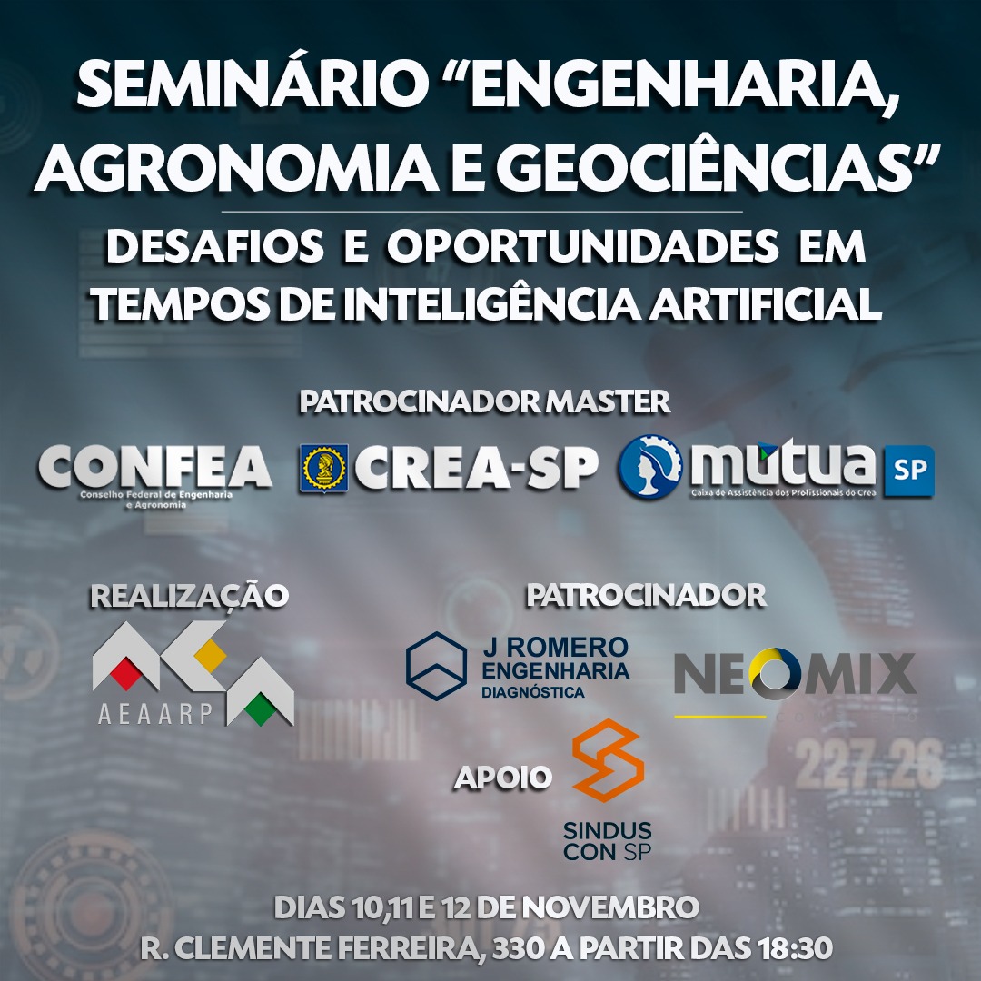 Seminário “Engenharia, Agronomia e Geociências: Desafios e Oportunidades em tempos de Inteligência Artificial”